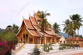 Buddhist Temple at Haw Kham (Royal Palace) complex in Luang Prabang (Laos)