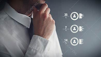 Businessman Performing Employee Performance Review in the office