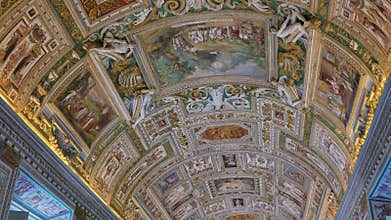Vatican frescoes. VATICAN - February 19, 2015: Th