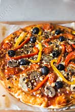 Home baked pizza