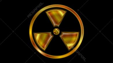 Radioactive symbol video animation. Seamless loop