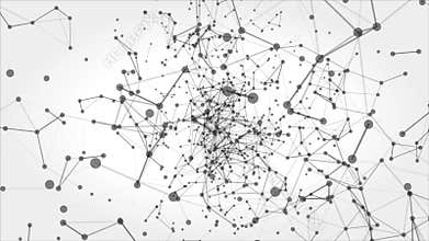 Abstract Motion Background with Dots and Lines. Loop.