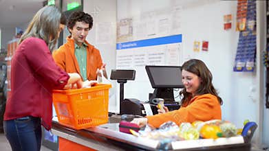 Customer in line at checkout