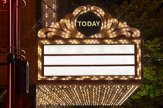 Marquee Lights at Broadway Theater Exterior