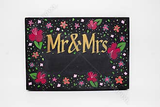 Hand-painted Mr and Mrs chalkboard sign