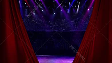 Red Curtain Opening at concert spotlight