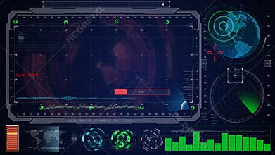 Futuristic blue virtual graphic touch user interface HUD.