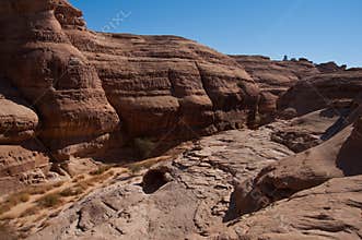 Canyon in archaeological site Madain Saleh Saudi Arabia