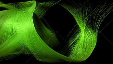 Futuristic animation with particle stripe object and light, HD 1080p