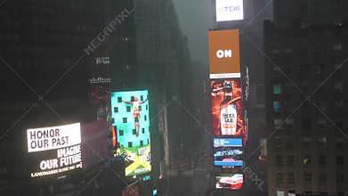 Times Square in rain