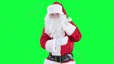 Santa Claus with gift bag chroma key (green screen)