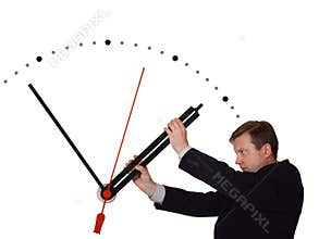 Businessman stop time