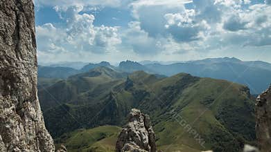 Caucasus Mountains, with views of the mountains Big Thach