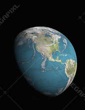 North America with 3/4 illuminated Earth