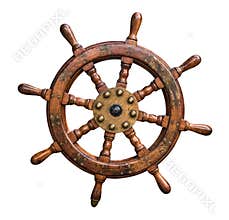 Isolated Ships Wheel