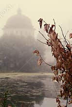The mystical fog over the water