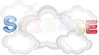 Animation of simple colorful fundamental science subject header such as physics, chemistry, astronomy, and biology with sign and s