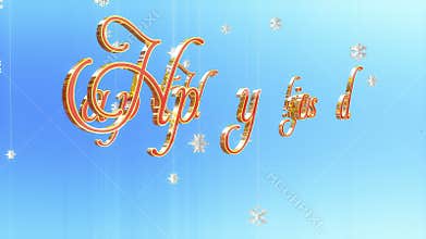 Happy Holidays title with floating Paper Flakes, against light blue