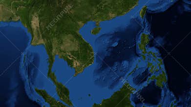 South China Sea from space - slow zoom