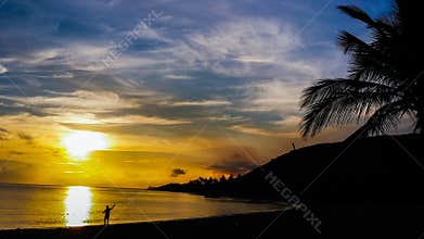Sunrise on Atlantic ocean island resort