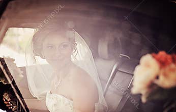 Bride in window