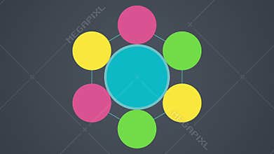 Solution,conclusion circle diagram flow chart, seven circle.