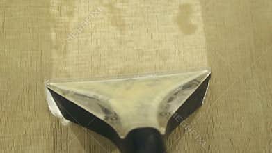 Service cleaning dirty sofa and chairs with special tool