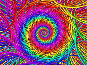 Psychedelic Rainbow Spiral Background