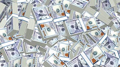 3d heap of dollars cash background loop