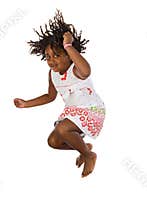 Adorable african girl jumping
