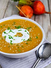 Beetroot pumpkin soup