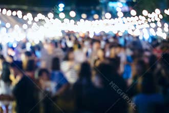 Festival Event Party with People Blurred Background