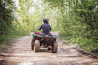 Man on the ATV Quad Bike.