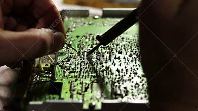 Soldering Electronics on Circuit Board