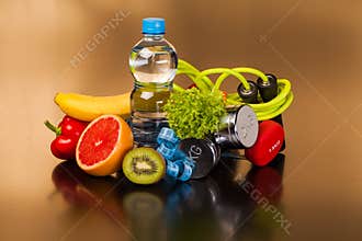 Fitness equipment and healthy food
