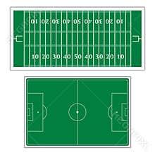 Field to play football, illustration.