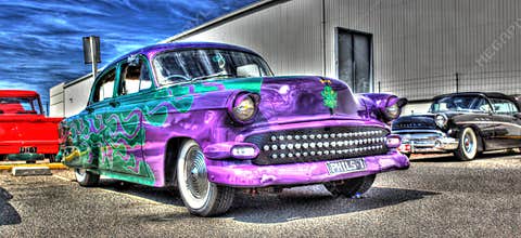 Custom painted Chevy hot rod