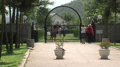 Entrance to the tourist complex in Bulgaria Rupite