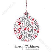 Christmas ball and icon vector illustration