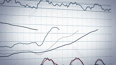 Stock market graph system - close-up panning