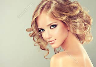 Hairstyle medium length.