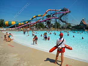 People swimming in a pool at Water park