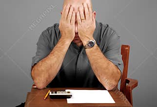 Man Stressed Over Money