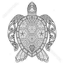 Drawing zentangle turtle for coloring page, shirt design effect, logo, tattoo and decoration.