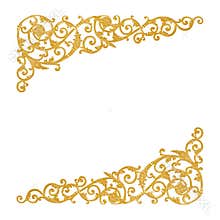 Ornament elements, vintage gold floral designs