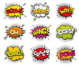 Comic sound effects in pop art vector style