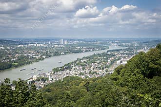 Aerial view of the River Rhine, Germany