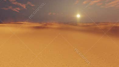 African desert at sunset panorama