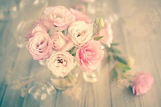 Gentle Vintage Bouquet of beautiful pink flowers