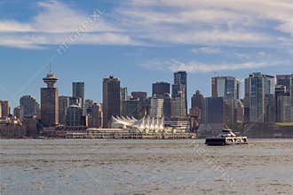 Clouds over city of Vancouver in Canada - panoramic view